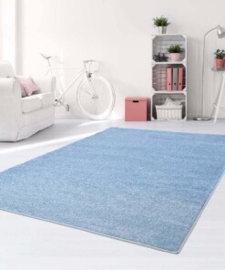 Vloerkleed kinderkamer effen Softpile - blauw - sfeer, thumbnail