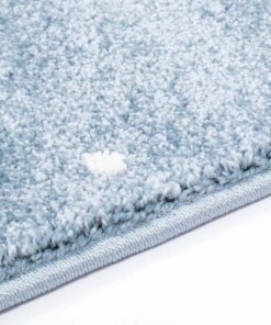 Vloerkleed kinderkamer Wolk & Ster 3D - blauw/crème - close up zijkant, thumbnail