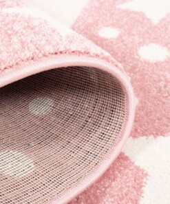 Rond vloerkleed kinderkamer Sterren 3D - roze/crème - close up vouw, thumbnail Rond vloerkleed kinderkamer Sterren 3D - roze/crème - close up vouw, thumbnail