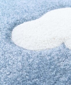 Vloerkleed kinderkamer Wolken 3D - blauw - close up materiaal, thumbnail Vloerkleed kinderkamer Wolken 3D - blauw - close up materiaal, thumbnail