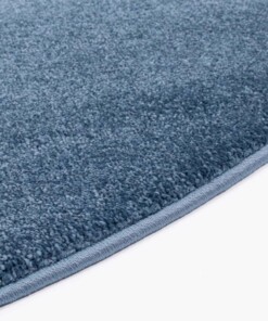 Rond vloerkleed effen velours Gala - donkerblauw - close up zijkant, thumbnail Rond vloerkleed effen velours Gala - donkerblauw - close up zijkant, thumbnail