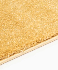 Vierkant vloerkleed velours Gala - geel - close up zijkant, thumbnail