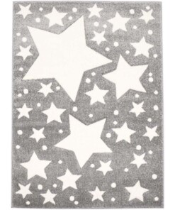 Vloerkleed kinderkamer Sterren 3D - grijs/crème - overzicht boven, thumbnail