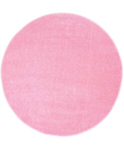 Rond vloerkleed kinderkamer effen Softpile - roze - overzicht boven