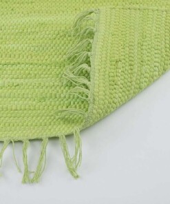 Kelim vloerkleed effen handweef Bomull - groen - close up vouw, thumbnail