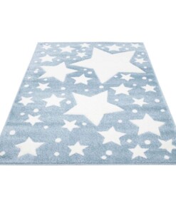 Vloerkleed kinderkamer Sterren 3D - blauw/crème - overzicht schuin, thumbnail Vloerkleed kinderkamer Sterren 3D - blauw/crème - overzicht schuin, thumbnail