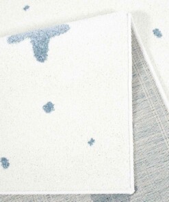 Vloerkleed kinderkamer Kleine Sterren 3D - crème/blauw - close up vouw, thumbnail