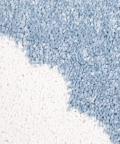 Rond vloerkleed kinderkamer Wolk & Ster 3D - blauw/crème - close up materiaal, thumbnail Rond vloerkleed kinderkamer Wolk & Ster 3D - blauw/crème - close up materiaal, thumbnail