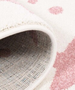 Rond vloerkleed kinderkamer Sterren 3D - crème/roze - close up vouw, thumbnail Rond vloerkleed kinderkamer Sterren 3D - crème/roze - close up vouw, thumbnail