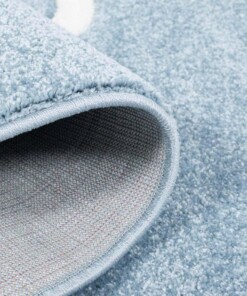 Rond vloerkleed kinderkamer Anker 3D - blauw - close up vouw, thumbnail