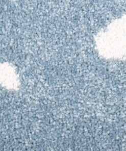 Vloerkleed kinderkamer Kleine Sterren 3D - blauw/crème - close up materiaal, thumbnail