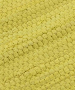 Kelim vloerkleed effen handweef Bomull - geel - close up materiaal, thumbnail