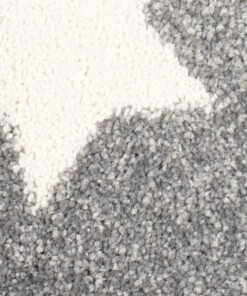 Vloerkleed kinderkamer Sterren 3D - grijs/crème - close up materiaal, thumbnail