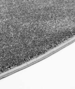 Rond vloerkleed effen velours Gala - donkergrijs - close up zijkant, thumbnail