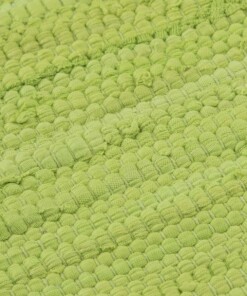 Kelim vloerkleed effen handweef Bomull - groen - close up materiaal, thumbnail