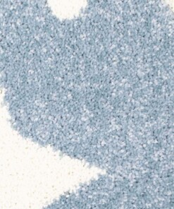 Rond vloerkleed kinderkamer Sterren 3D - blauw/crème - close up materiaal, thumbnail Rond vloerkleed kinderkamer Sterren 3D - blauw/crème - close up materiaal, thumbnail