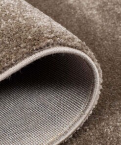 Rond vloerkleed effen velours Gala - bruin - close up vouw, thumbnail