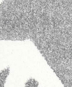 Rond vloerkleed kinderkamer Sterren 3D - crème/grijs - close up materiaal, thumbnail