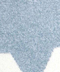 Rond vloerkleed kinderkamer Sterren 3D - crème/blauw - close up materiaal, thumbnail