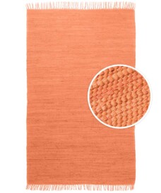 Kelim vloerkleed effen handweef Bomull - terracotta - overzicht boven, thumbnail Kelim vloerkleed effen handweef Bomull - terracotta - overzicht boven, thumbnail