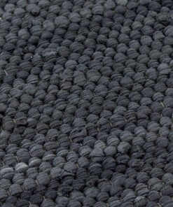 Kelim vloerkleed effen handweef Bomull - antraciet - close up materiaal, thumbnail