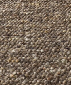 Wollen vloerkleed handweef Oslo - bruin - close up materiaal, thumbnail