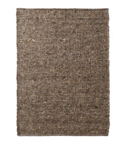 Wollen vloerkleed handweef Oslo - bruin - overzicht boven, thumbnail