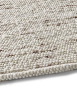 Wollen vloerkleed handweef Oslo - crème - close up zijkant, thumbnail Wollen vloerkleed handweef Oslo - crème - close up zijkant, thumbnail
