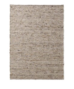 Wollen vloerkleed handweef Oslo - beige/crème - overzicht boven