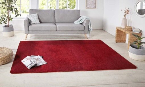 Modern effen vloerkleed Nasty - rood - sfeer