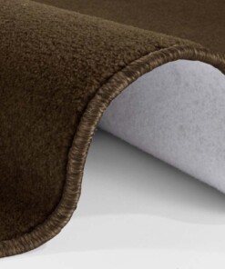 Modern effen vloerkleed rond Nasty - bruin - close up, thumbnail