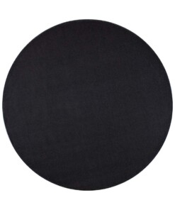Modern effen vloerkleed rond Nasty - zwart - overzicht boven, thumbnail