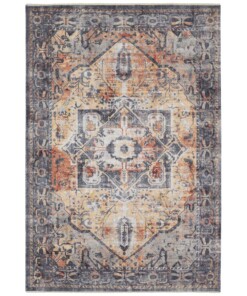Oosters vloerkleed Heriz Janda - Grijs/oranje - overzicht boven, thumbnail Oosters vloerkleed Heriz Janda - Grijs/oranje - overzicht boven, thumbnail