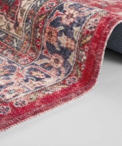 Oosters vloerkleed Tabriz Mahan - rood/crème - close up, thumbnail