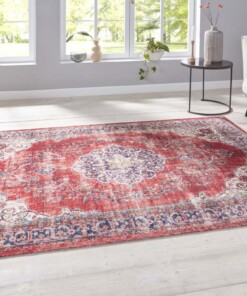 Oosters vloerkleed Tabriz Mahan - rood/crème - sfeer