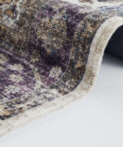 Oosters vloerkleed keshan Sami - blauw/grijs - close up, thumbnail