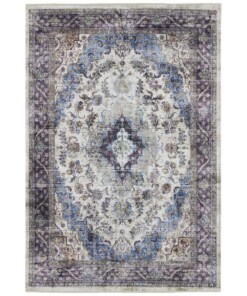 Oosters vloerkleed keshan Sami - blauw/grijs - overzicht boven, thumbnail