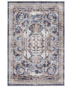 Oosters vloerkleed baroque imperior - blauw/beige - overzicht boven