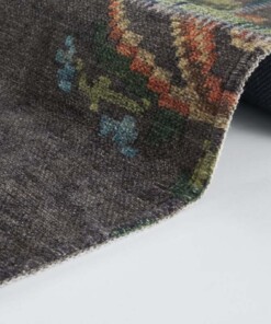 Patchwork vloerkleed rozenkelim Sofia - grijs/multi - close up, thumbnail