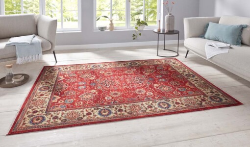 Oosters vloerkleed Maschad Chora- rood - sfeer
