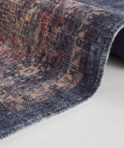 Oosters vloerkleed Hamadan Shavari - blauw - close up rol, thumbnail Oosters vloerkleed Hamadan Shavari - blauw - close up rol, thumbnail