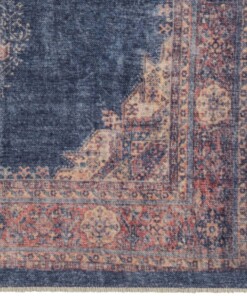 Oosters vloerkleed Hamadan Shavari - blauw - close up hoek, thumbnail Oosters vloerkleed Hamadan Shavari - blauw - close up hoek, thumbnail