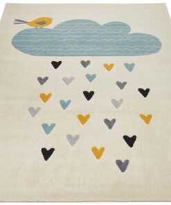 Kinderkamer vloerkleed Lovely Rainfall - crème/multi - overzicht schuin, thumbnail Kinderkamer vloerkleed Lovely Rainfall - crème/multi - overzicht schuin, thumbnail