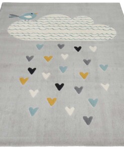 Kinderkamer vloerkleed Lovely Rainfall - grijs/multi - overzicht schuin, thumbnail Kinderkamer vloerkleed Lovely Rainfall - grijs/multi - overzicht schuin, thumbnail