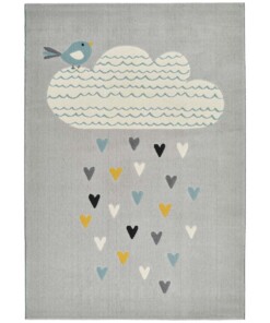 Kinderkamer vloerkleed Lovely Rainfall - grijs/multi - overzicht boven