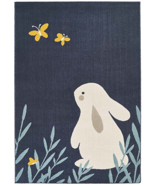 Kinderkamer vloerkleed Bunny Lottie - donkerblauw - overzicht boven