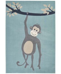 Kinderkamer vloerkleed Monkey Miles - lichtblauw - overzicht boven, thumbnail