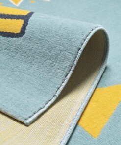 Kinderkamer vloerkleed Young wilderness - lichtblauw/multi - close up, thumbnail Kinderkamer vloerkleed Young wilderness - lichtblauw/multi - close up, thumbnail