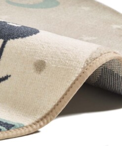 Rond Kinderkamer vloerkleed Dream Team - beige - close up, thumbnail Rond Kinderkamer vloerkleed Dream Team - beige - close up, thumbnail