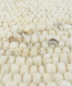 Wollen vloerkleed handweef Veve - beige/crème - close up materiaal, thumbnail